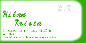 milan krista business card